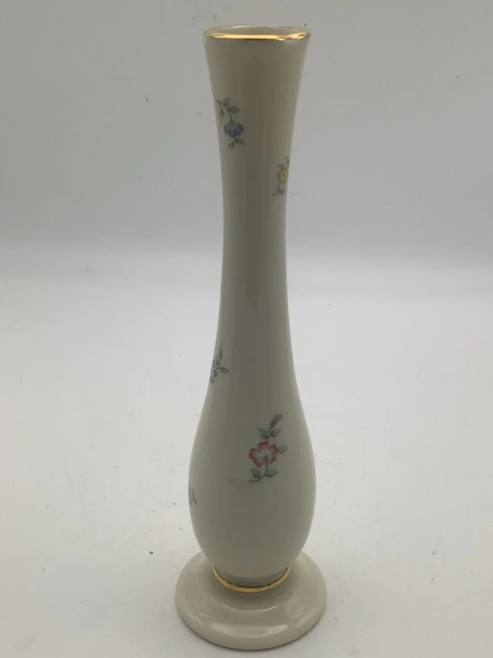 Vintage Lenox  Floral Garden Cream Bud Vase with Delicate Floral Design
